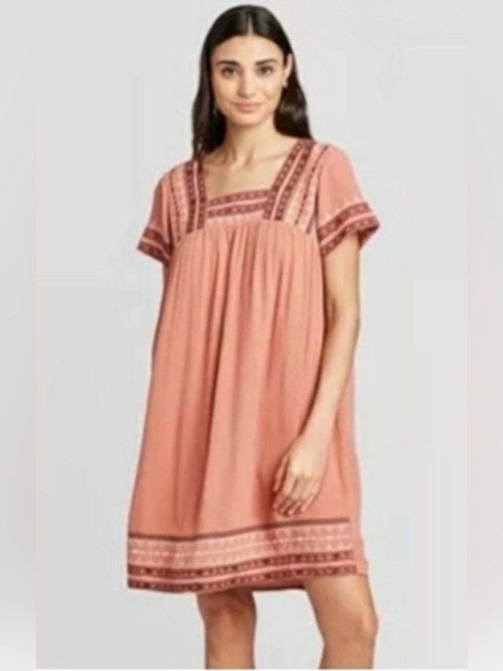 Knox Rose Dusty Rose Embroidered Sleeveless Boho Dress - Picture 12 of 13